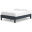 Lit plateforme Cian, style Shaker, structure en bois bleu marine-107717780