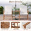 Causeuse en bois d'acacia avec table, ensemble de meubles de patio 3 pièces, causeuse d'extérieur avec table basse, ensemble de conversation en bois 2 places pour jardin, cour arrière, balcon