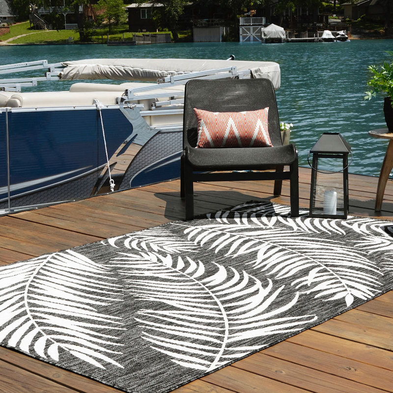 Tapis d'extérieur Kona couleur charcola, Rectangle 7 pi x 10 pi