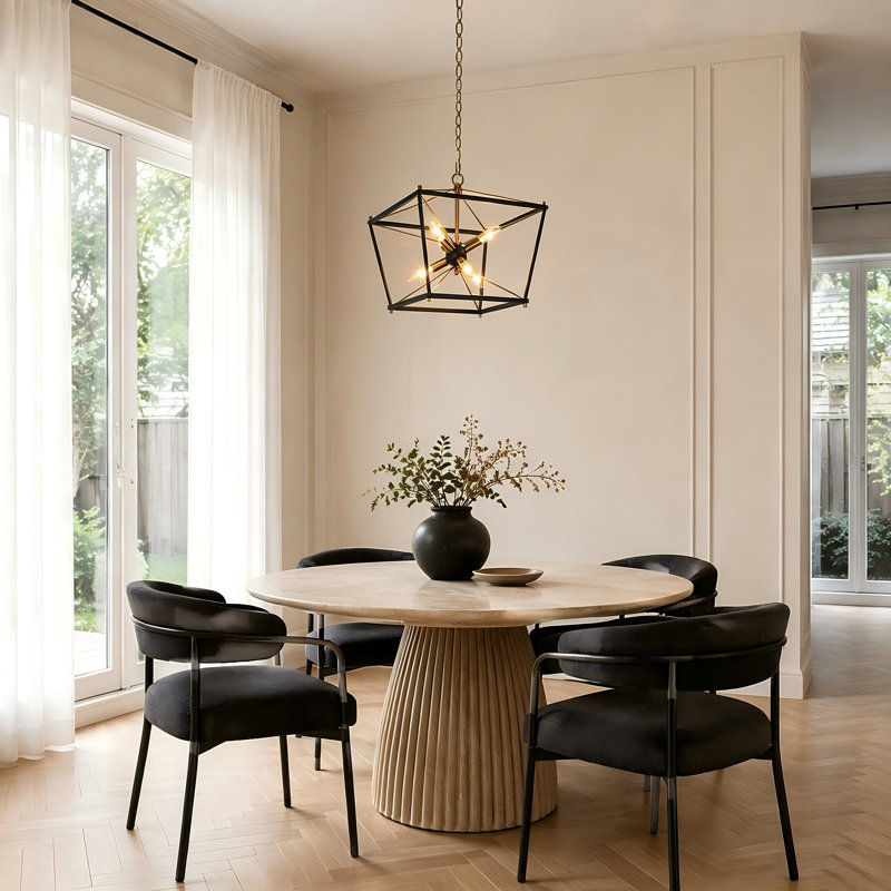 Luminaire suspendu géométrique à 6 lumières à intensité variable Chrisse, Géométrique