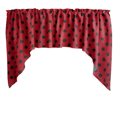 Cantonnière à pois en mélange de coton l 58 po