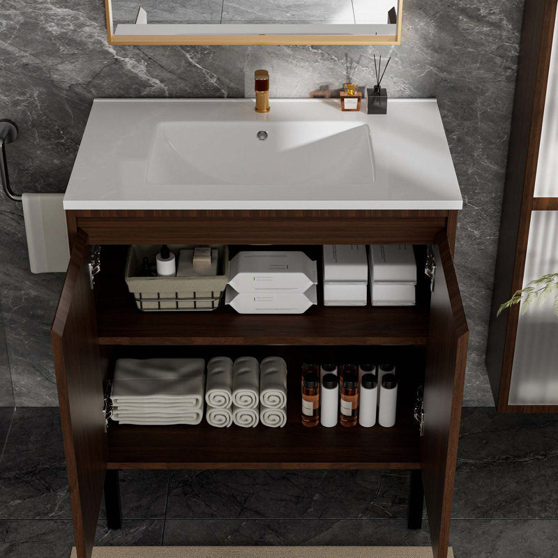 30 Inch Bathroom Vanity With Sink, Walnut