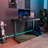 Adjustable Glass Top Metal Base Standing Desk