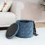 Repose-pieds rond avec capitonnage en chenille avec plateau rabattable - l 15 po x P 15 po x H 15 po-2106124831