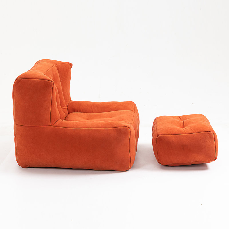 Fauteuil à billes Fluffy, Velours rouge