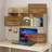 Furnier Desktop Bookshelf With 7-compartment Organizer & Grid Panel-460446334