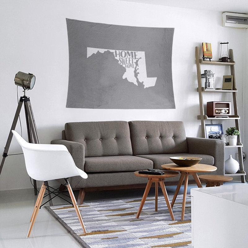 Tapisserie Home Sweet Maryland, H 51 po x l 60 po, Gris
