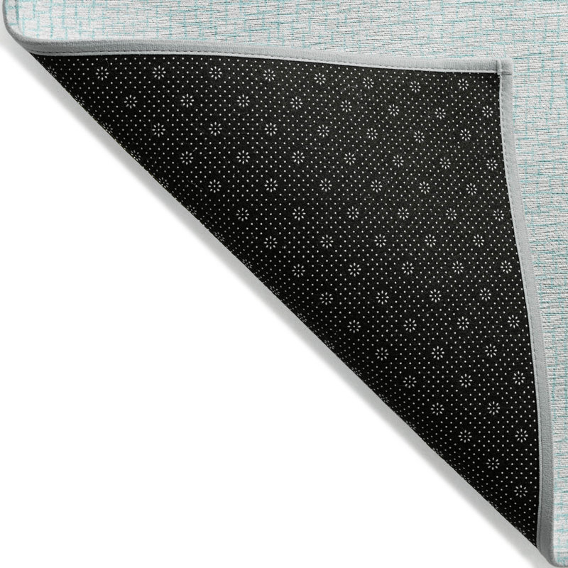 Tapis intérieur géométrique lavable 8 pi x 10 pi bleu ciel