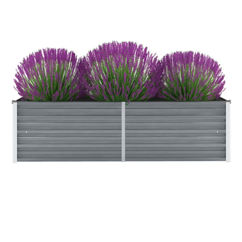 Metal Planter Box, 45cm H x 160cm W x 40cm D, Grey