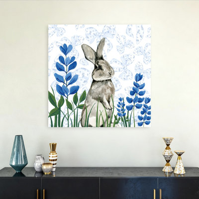 Impression sur toile Bluebonnet Bunnies I Spring Flower