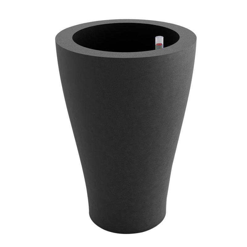Curvada Resin Pot Planter, 70.75" H x 31.5" W x 31.5" D, Anthracite