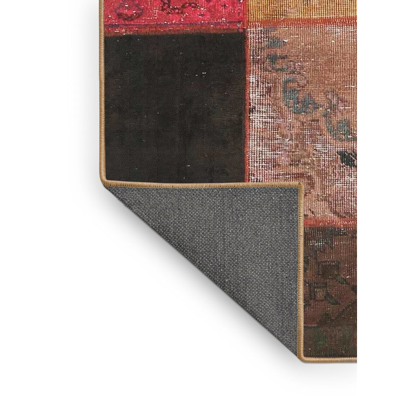 Tapis bleu/gris/rose zone contemporaine, Rectangle 4 pi x 6 pi