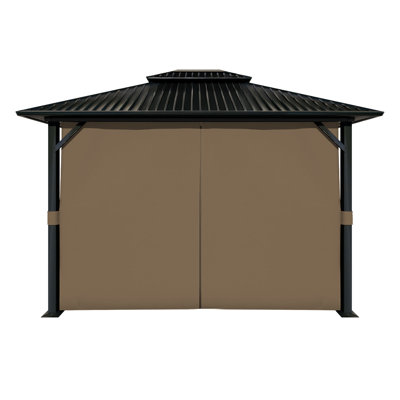 Aoodor Replacement 4-Panel Gazebo Sidewall Curtains