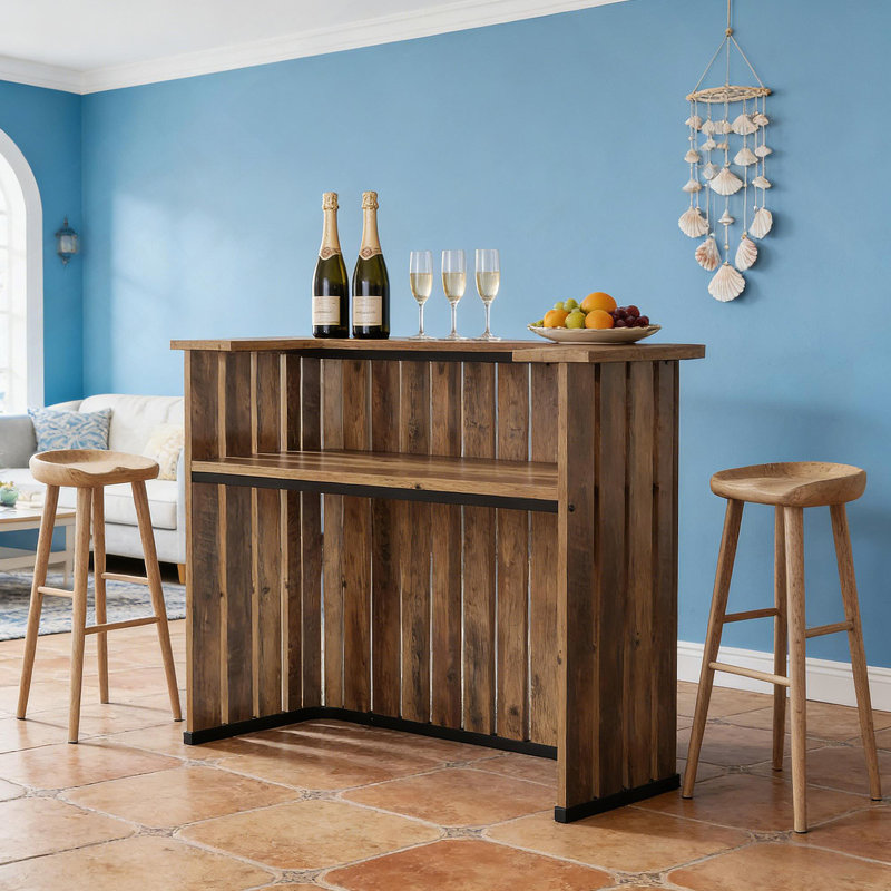 Table de bar à liqueur de style naturel, unité de bar (table seulement)