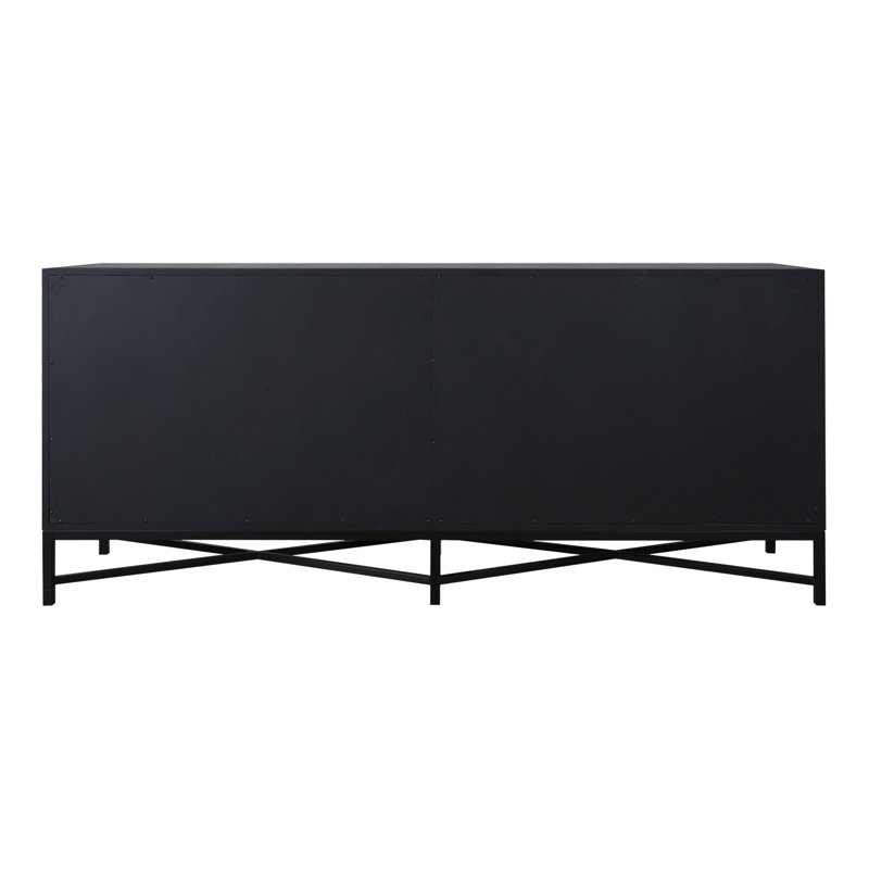 Meera 76" Wide Wood Sideboard, Black