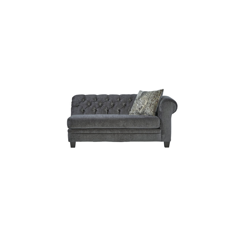 Chaise longue rembourrée Stewood, Mélange de polyester gris