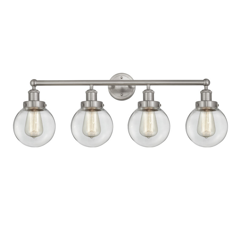 Éclairage pour meuble-lavabo à intensité variable à 4 lumières Alfonsa, Transparent, gris