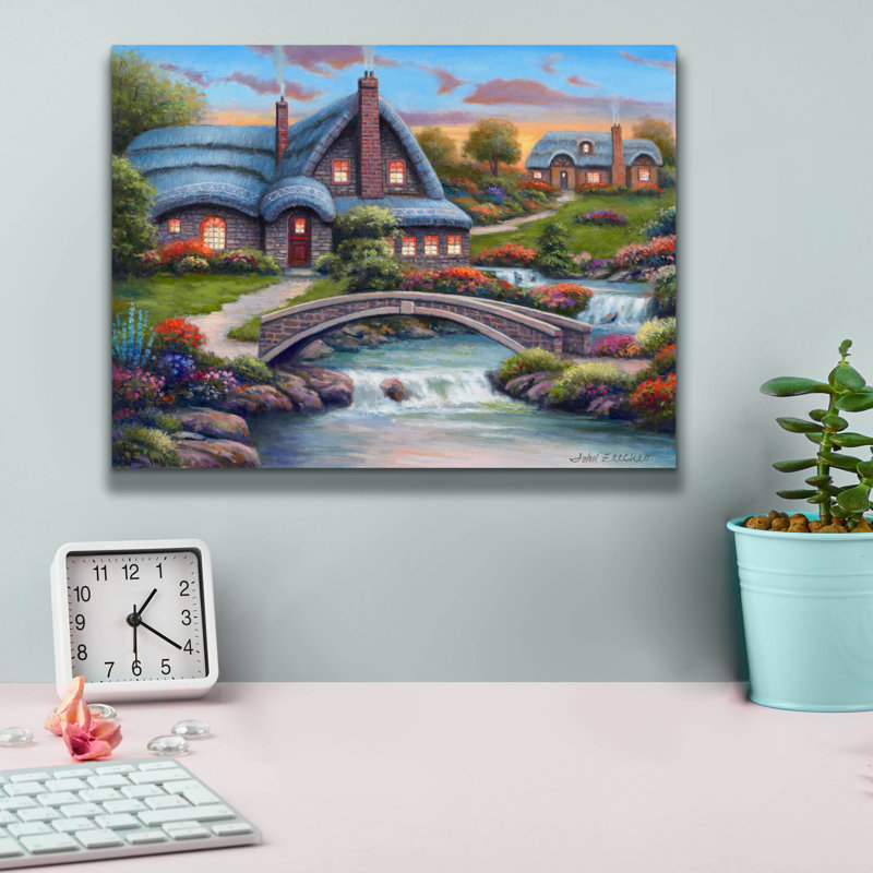 " Stone Bridge Cottages " by John Zaccheo, 12" H x 16" W