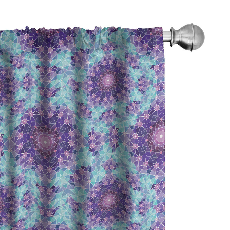 Geometric Semi-Sheer Rod Pocket Curtain Panels, 28" x 95"