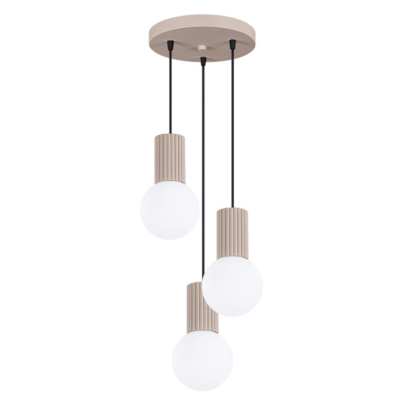 Bernis 3 - Light Brushed Nickel Pendant, Taupe