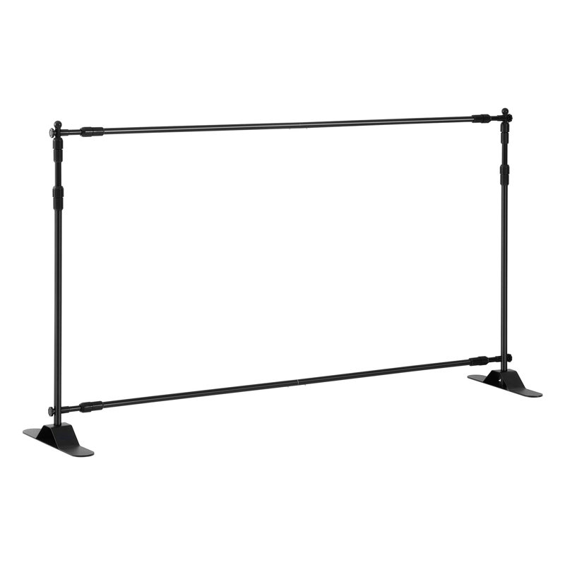 Adjustable Telescopic Backdrop Stand 8x8 - Heavy Duty Aluminum Step and Repeat Banner Frame Kit with Carrying Bag