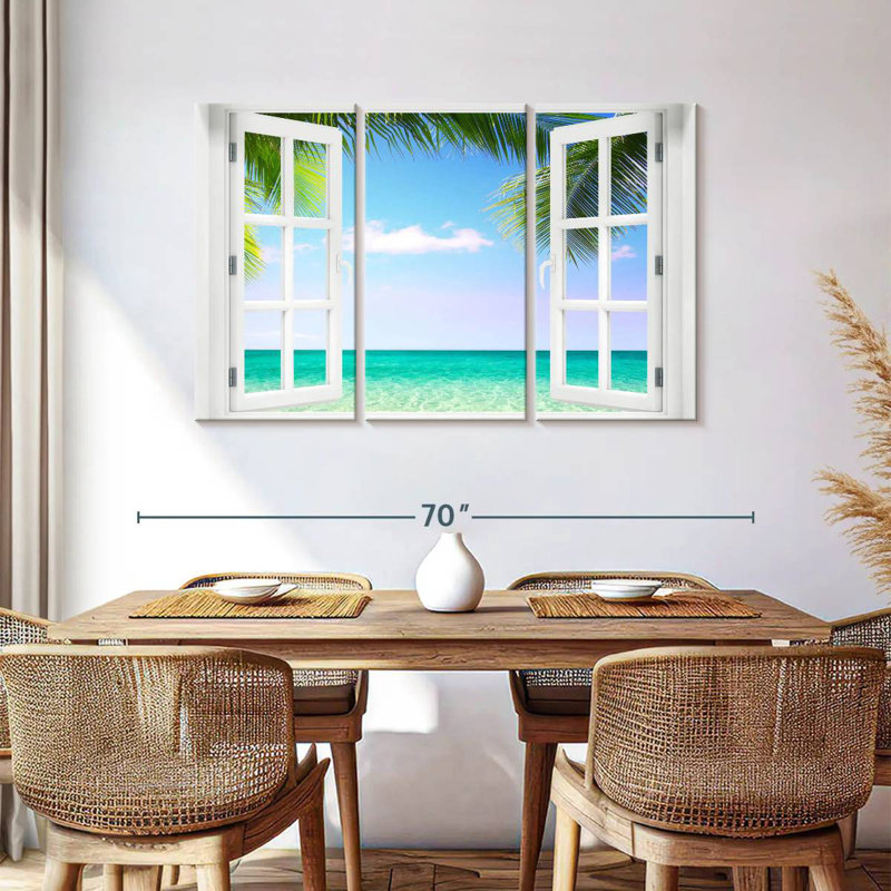 Fenêtre Gillard à la plage turquoise, H 36 po x l 57 po