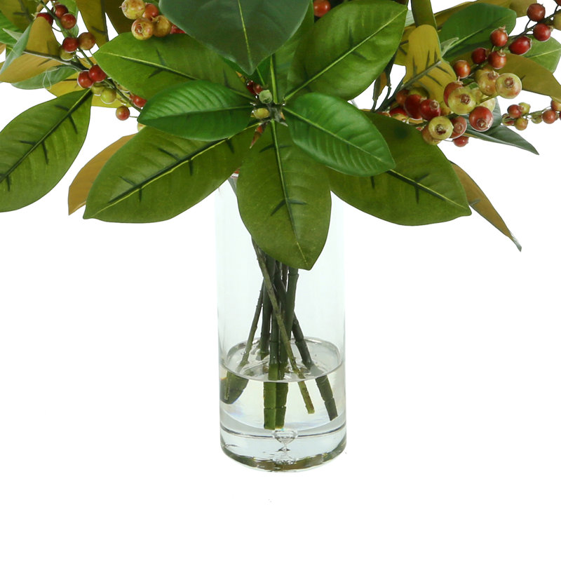 Seasonal Magnolia Leaf And Berry Holiday Arrangement