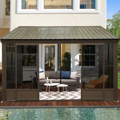 Pavillon de jardin permanent en métal P 12 pi Florence