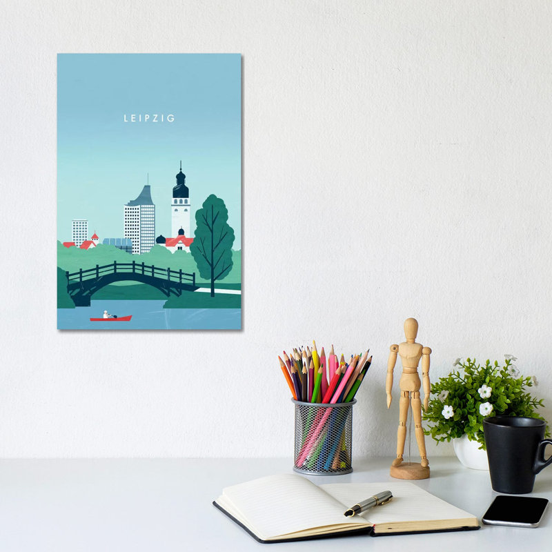 Leipzig 1 Piece Wrapped Canvas Wall Art, 20.32 cm H x 30.48 cm W
