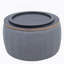 Repose-pieds rond avec rangement, fonction 2 en 1, fonctionne comme table de bout et repose-pieds