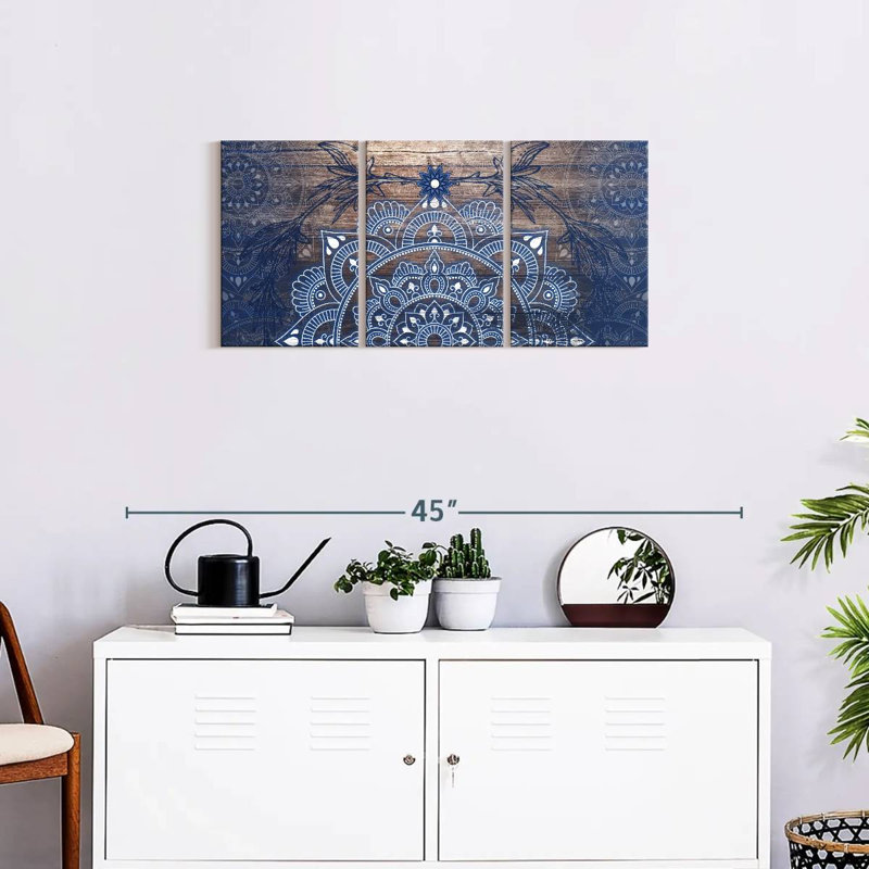 «Blueprint Mandala», reproduction sur toile, H 15 po x l 32 po x 1,25 po