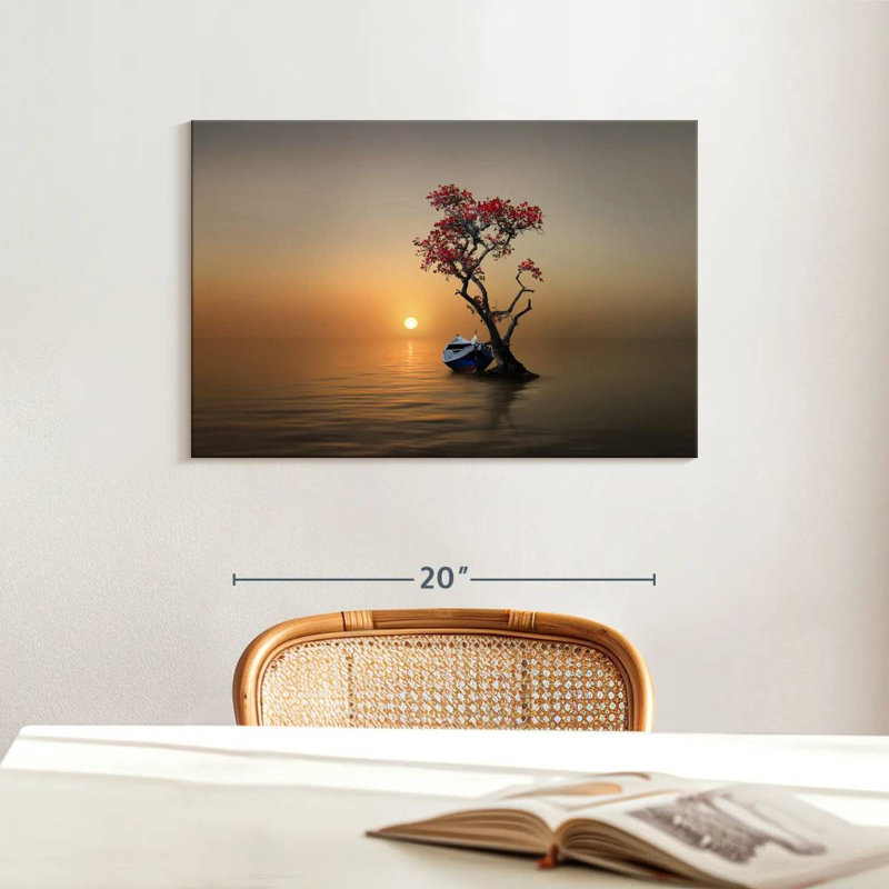 Mehar Tree Moored Boat, 16" H x 24" W