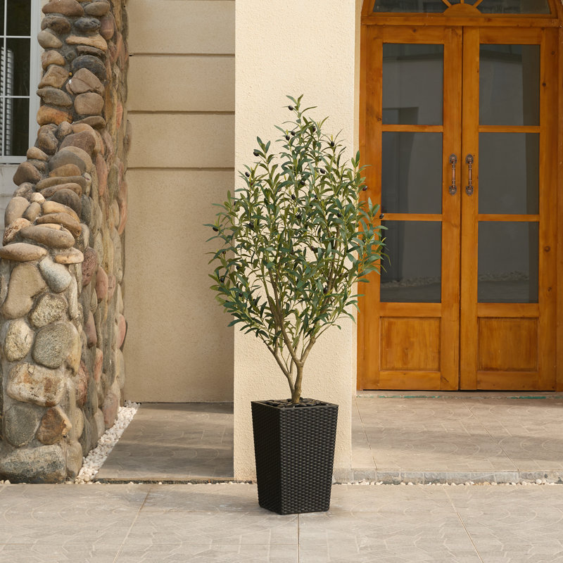 Olive artificielle Adcock pour la décoration intérieure et extérieure, faux olivier avec pot décoratif