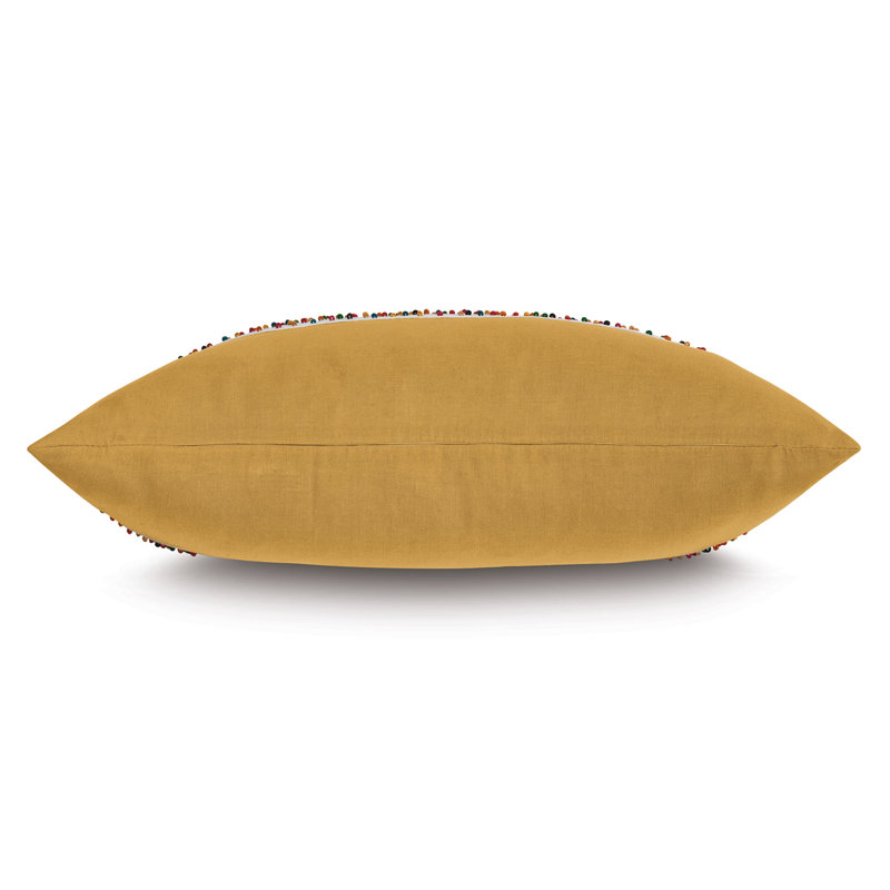 Confection Appliqued Linen Reversible Throw Pillow