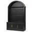 Meuble de rangement arqué pour garage/porte-manteau avec banc, 5 crochets et 2 placards, noir mat-1735883622