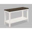 Table de salon en bois 3 pièces avec tablette de rangement ouverte, extrémité carrée rectangulaire blanche et brune