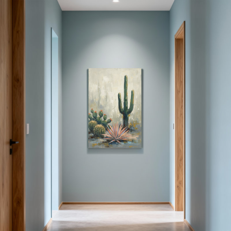 Plants &Flowers Desert Cactus Landscape Art Print, 18" H x 12" W