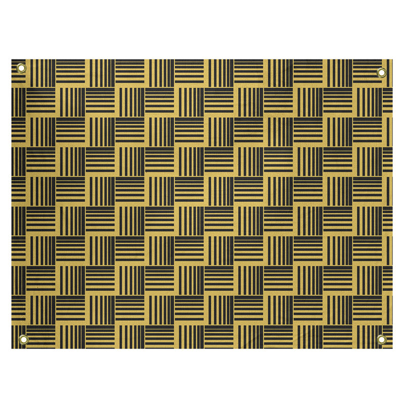 Tapisserie, H 59 po x l 80 po, Noir/jaune