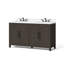 Leary 60-Inch W X 20-Inch D Centre Rectangle Basins Vanity Top In White Engineered Stone