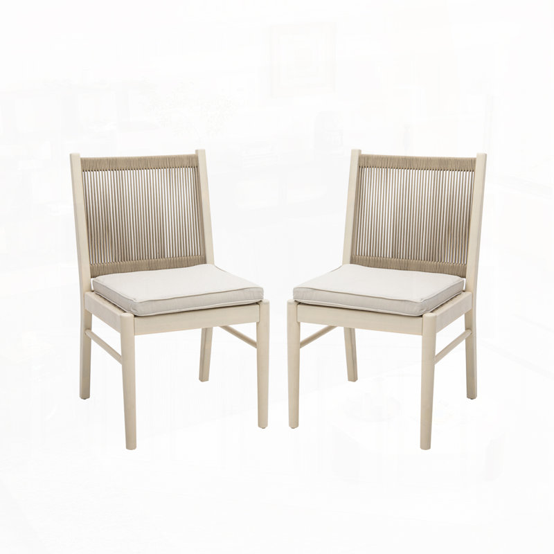 Chaise d'appoint d'extérieur en bois d'acacia, Jaune beige