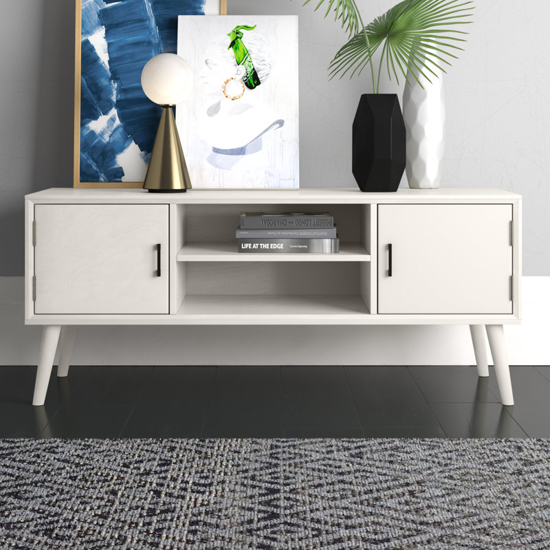 Alaynah TV Stand for TVs up to 55", Distressed White