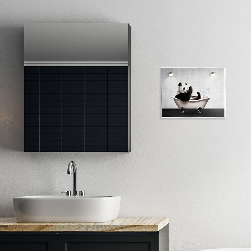 Plaque murale Panda in Modern Bubble Bath, design par Seven Trees Design