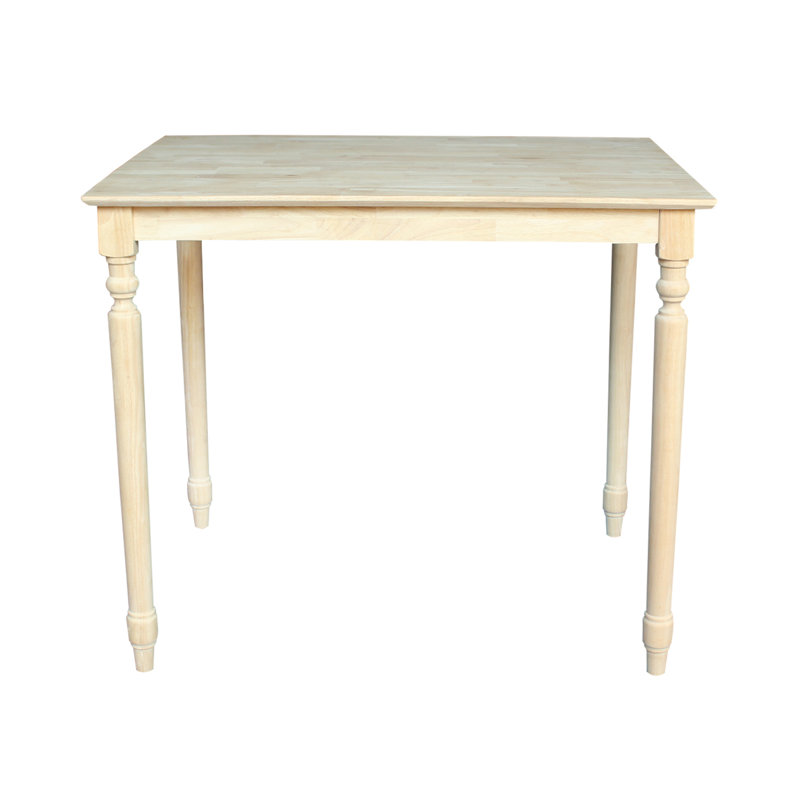 Turned Unfinished Solid Wood Dining Table