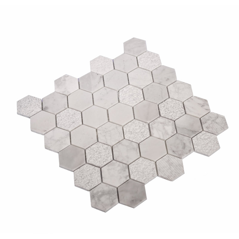 Sparta 1.9 in. x 1.9 in. Honeycomb Polished Marble Tile