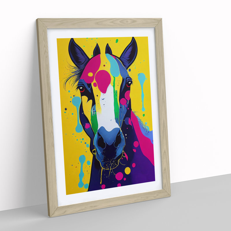 Horse No.4 - Framed Print, 64cm H x 46cm W x 2cm D, Oak