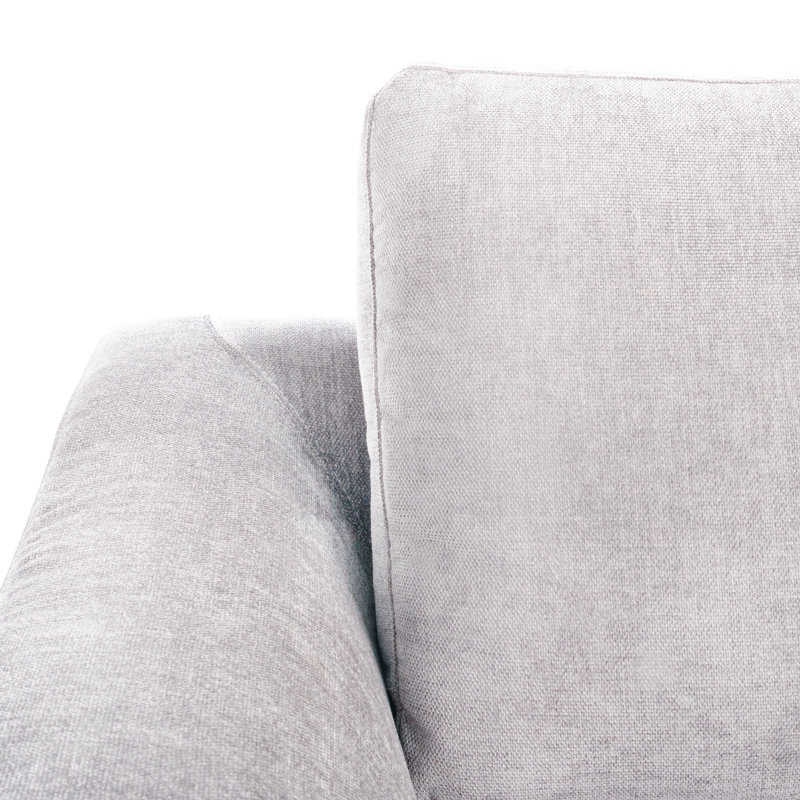 Anyya Upholstered L-Shaped Sectional, Grey Linen, Right Hand Facing