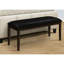 Banc de 48 po avec coussin en similicuir noir et structure en bois massif brun - pour la salle à manger, le couloir, la structure robuste tapissier du vestibule et convenant à diverses pièces