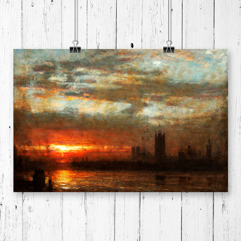 J.M.W. Turner Westminster Sunset - Frameless Print, 33.1 x 84.1cm