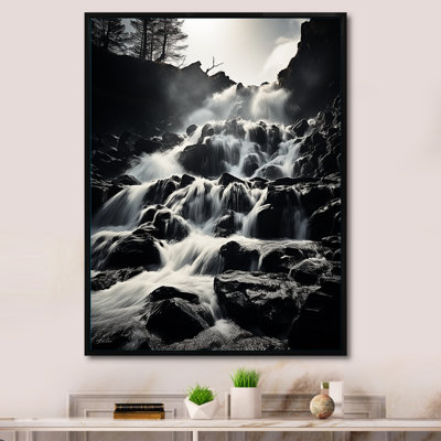 Chute d'eau monochrome en cascade harmonieuse II sur toile