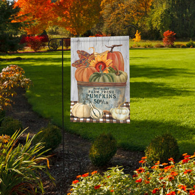 Farm Fresh Bushel Autumn Garden Flag